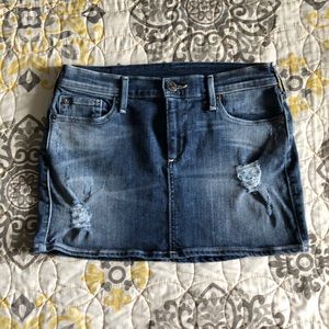True Religion distressed demin short skirt